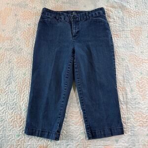 St Johns Bay Cropped Jeans Womens 8 Capri Denim Mid Rise Blue